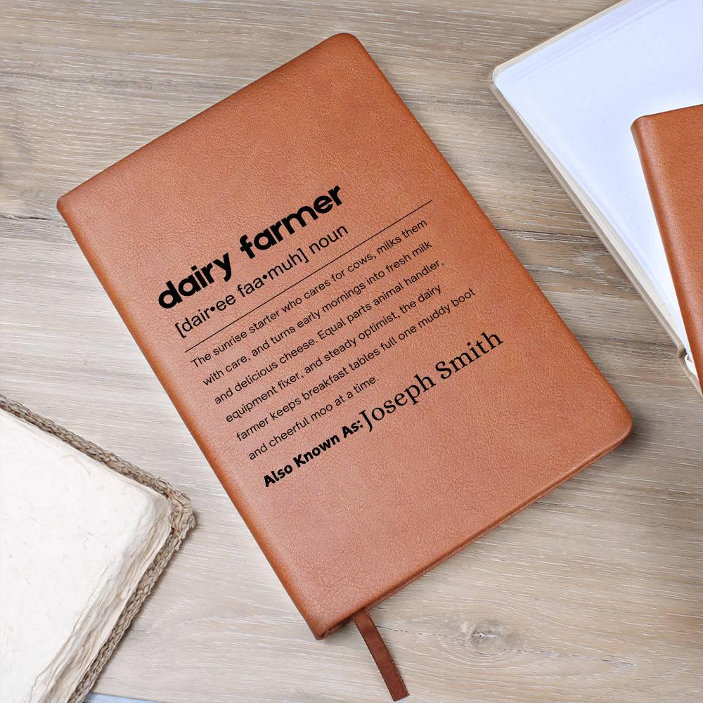 Dairy Farmer Gift Personalized Definition Leather Journal – view 8