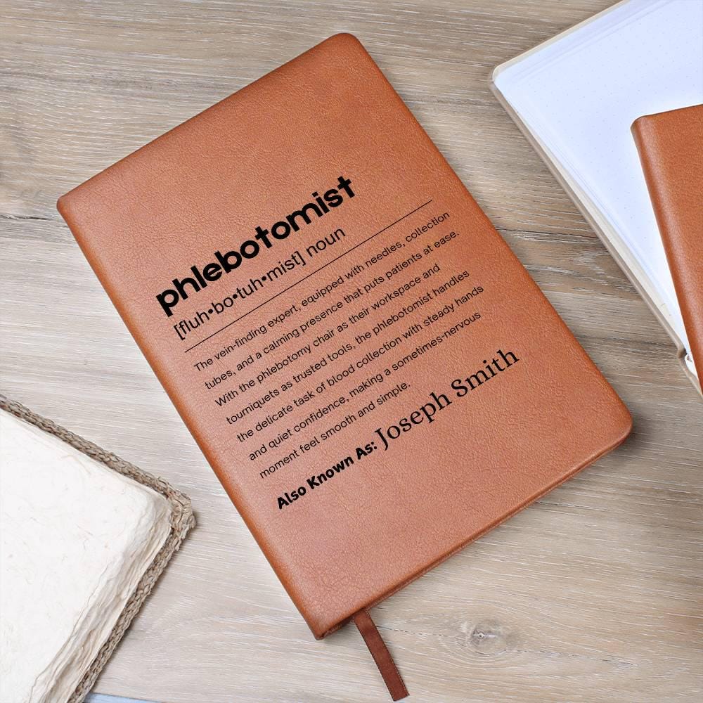 Phlebotomist Gift Personalized Definition Leather Journal – view 8
