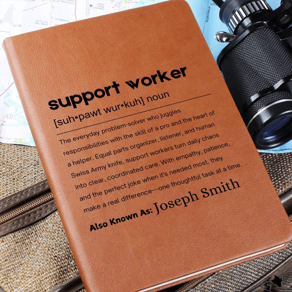 Support Worker Gift Personalized Definition Leather Journal – view 3