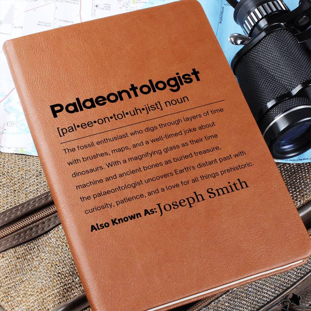 Paleontologist Gift Personalized Definition Leather Journal – view 2