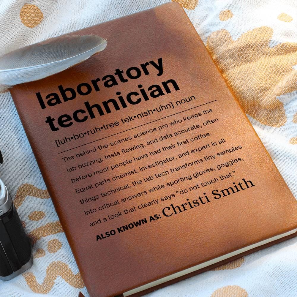 Laboratory Technician Gift Personalized Definition Leather Journal