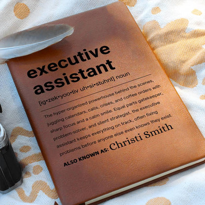 Executive Assistant Gift Personalized Definition Leather Journal
