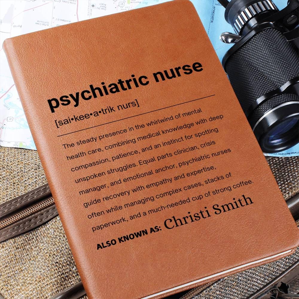 Psychiatric Nurse Gift Personalized Definition Leather Journal – view 2