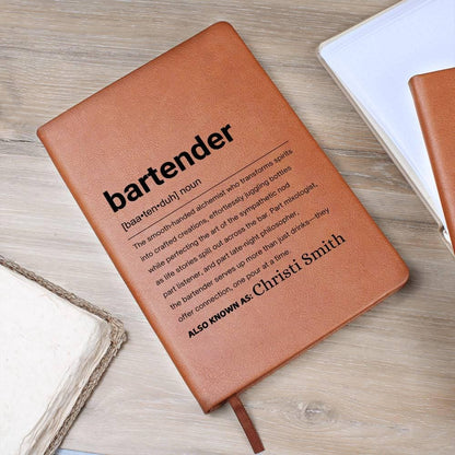 Bartender Gift Personalized Definition Leather Journal – view 9
