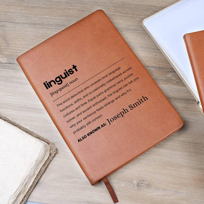 Linguist Gift Personalized Definition Leather Journal – view 9