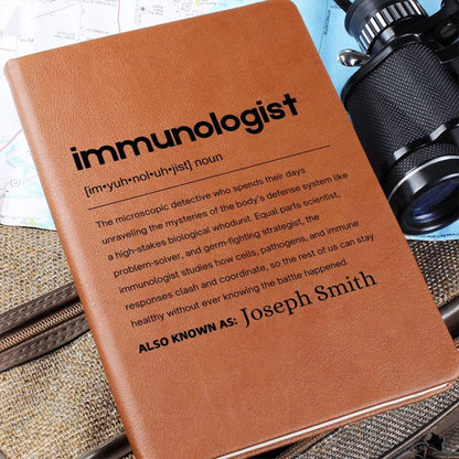 Immunologist Gift Personalized Definition Leather Journal – view 2