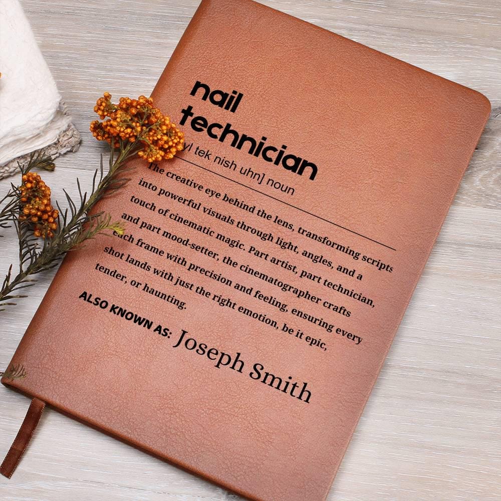 Nail Technician Gift Personalized Definition Leather Journal – view 8
