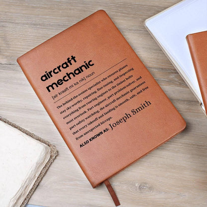 Aircraft Mechanic Gift Personalized Definition Leather Journal – view 8