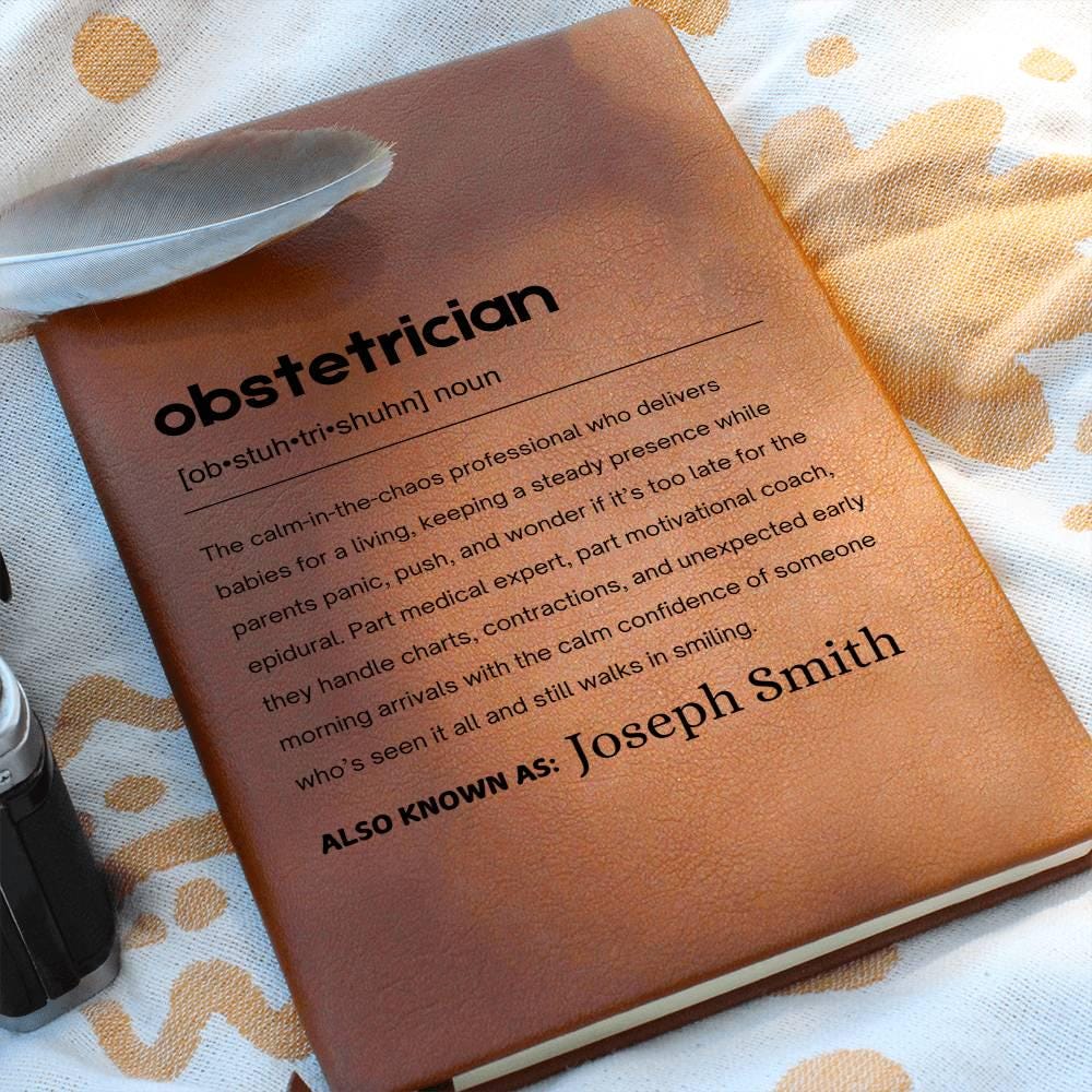 Obstetrician Gift Personalized Definition Leather Journal