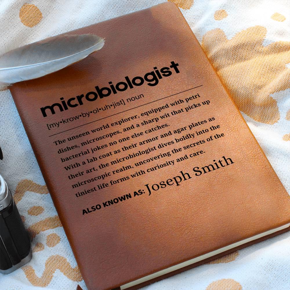 Microbiologist Gift Personalized Definition Leather Journal