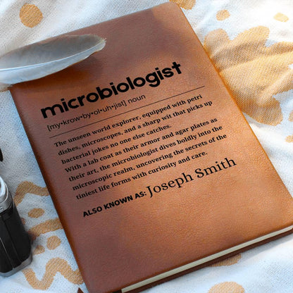 Microbiologist Gift Personalized Definition Leather Journal