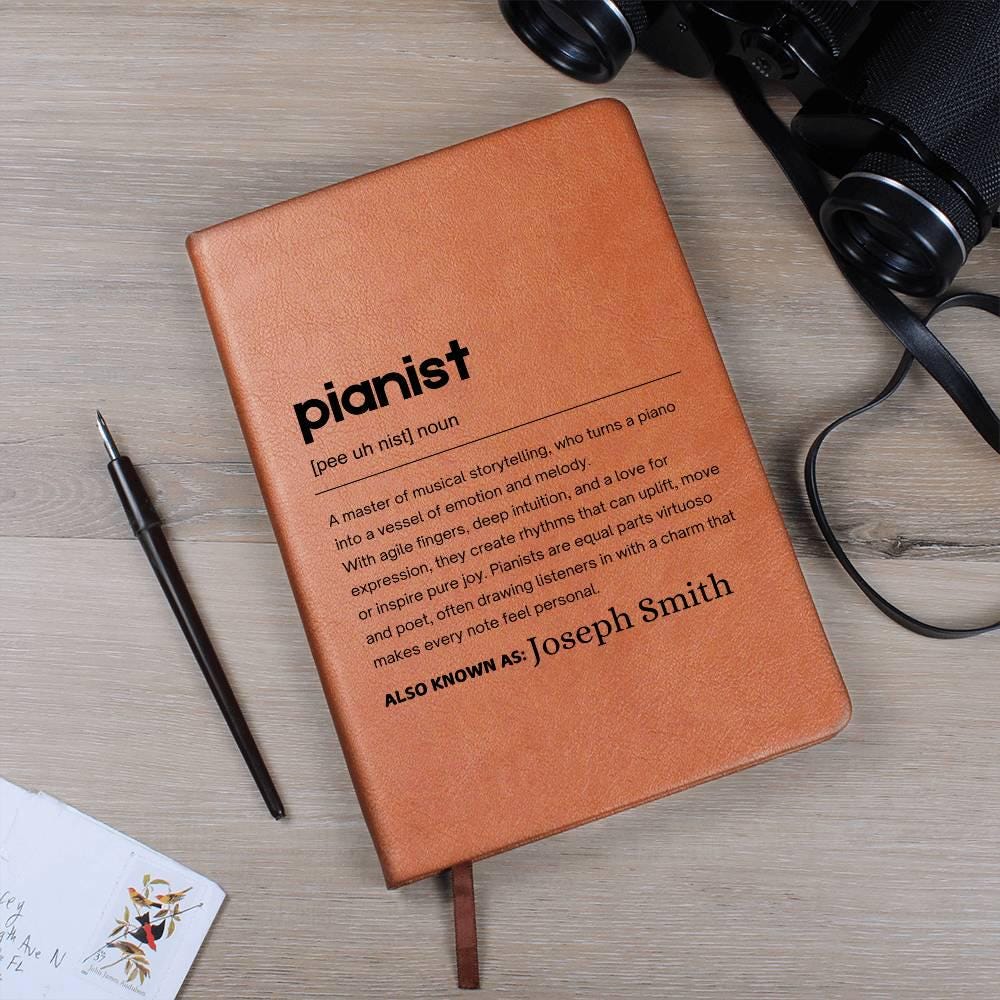 Pianist Gift Personalized Definition Leather Journal – Christmas Gifts – view 9