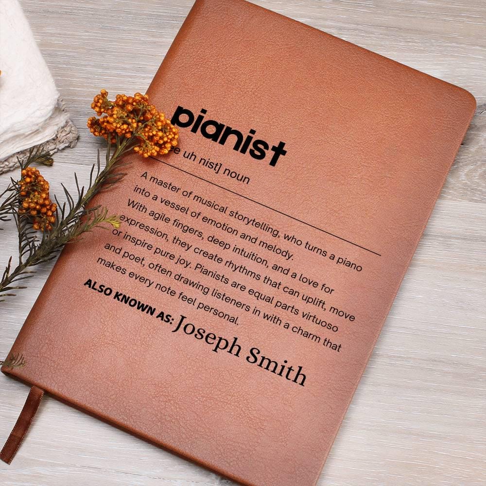 Pianist Gift Personalized Definition Leather Journal – Christmas Gifts – view 7
