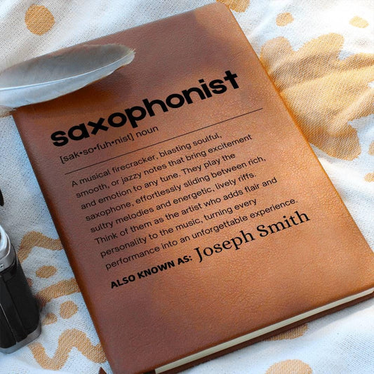 Saxophonist Gift Personalized Definition Leather Journal