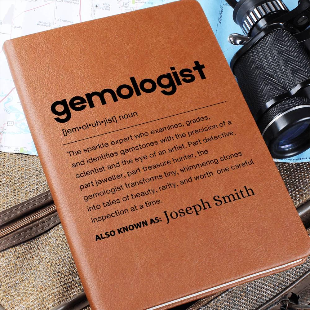 Gemologist Gift Personalized Definition Leather Journal – view 2