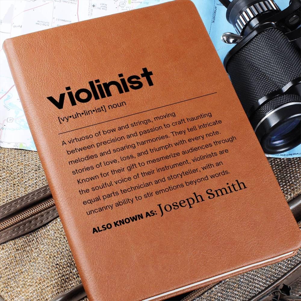 Violinist Gift Personalized Definition Leather Journal – view 2