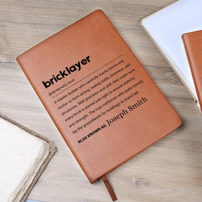 Bricklayer Gift Personalized Definition Leather Journal – view 10