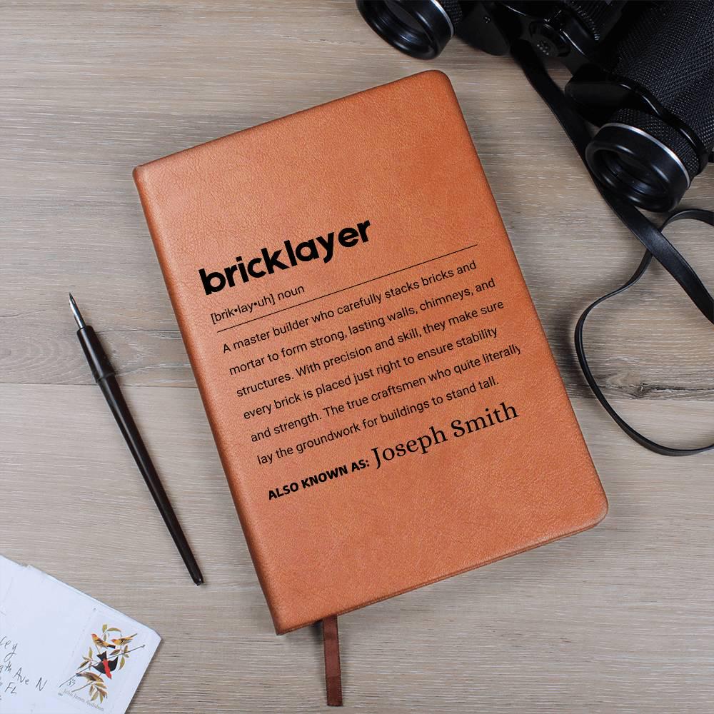 Bricklayer Gift Personalized Definition Leather Journal – view 6