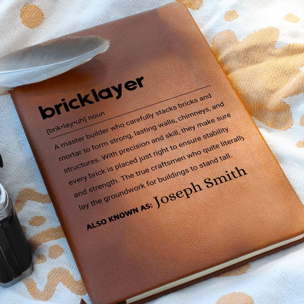 Bricklayer Gift Personalized Definition Leather Journal