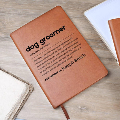 Dog Groomer Gift Personalized Definition Leather Journal – view 9