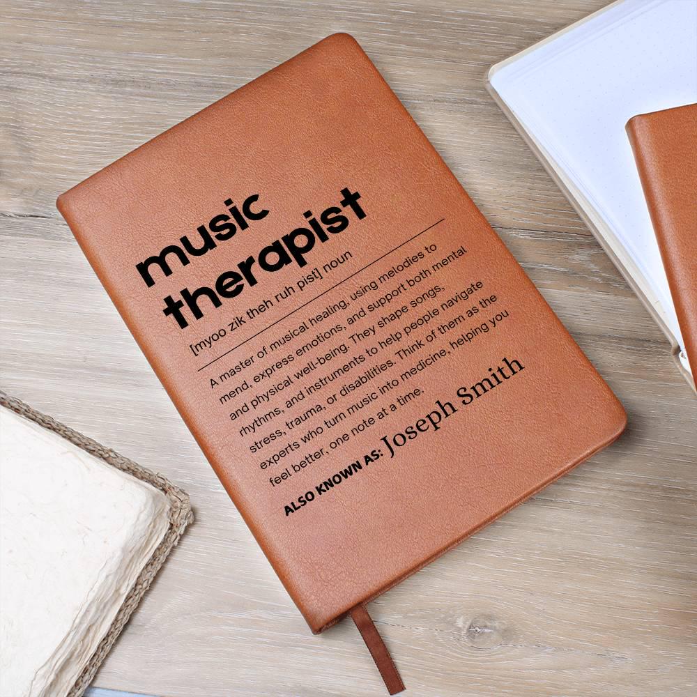 Music Therapist Gift Personalized Definition Leather Journal – view 7