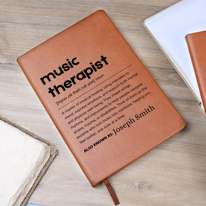 Music Therapist Gift Personalized Definition Leather Journal – view 7