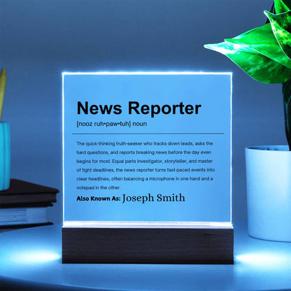 News Reporter Gift Personalized Definition Acrylic Plaque – view 9