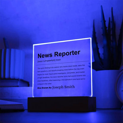 News Reporter Gift Personalized Definition Acrylic Plaque – view 10