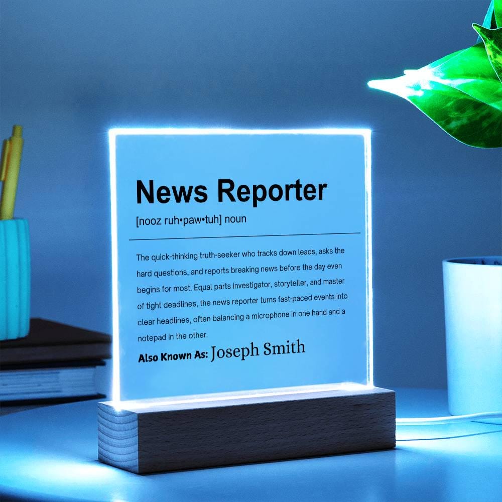 News Reporter Gift Personalized Definition Acrylic Plaque – view 3