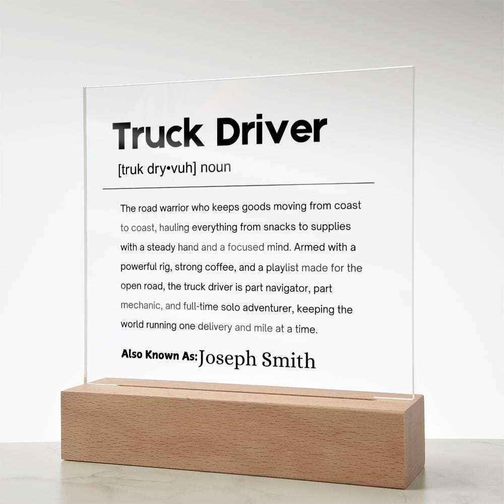 Truck Driver Gift Personalized Definition Acrylic Plaque – view 7