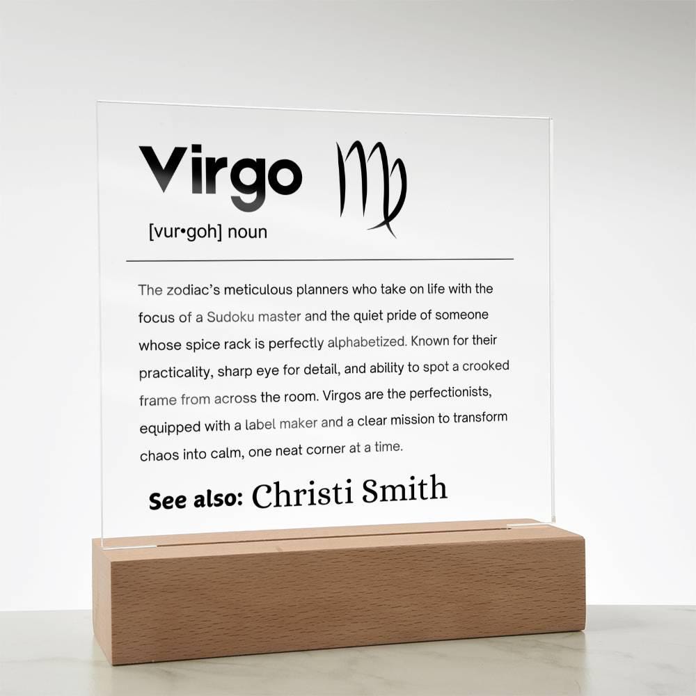Virgo Zodiac Personalized Definition Acrylic Plaque – Gifts for Virgo – view 8
