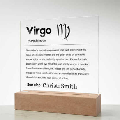 Virgo Zodiac Personalized Definition Acrylic Plaque – Gifts for Virgo – view 7