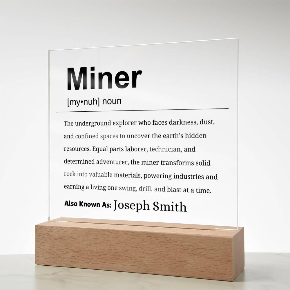 Miner Gift Personalized Definition Acrylic Plaque – Mine Employee Gift – view 8