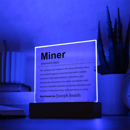 Miner Gift Personalized Definition Acrylic Plaque – Mine Employee Gift – view 9