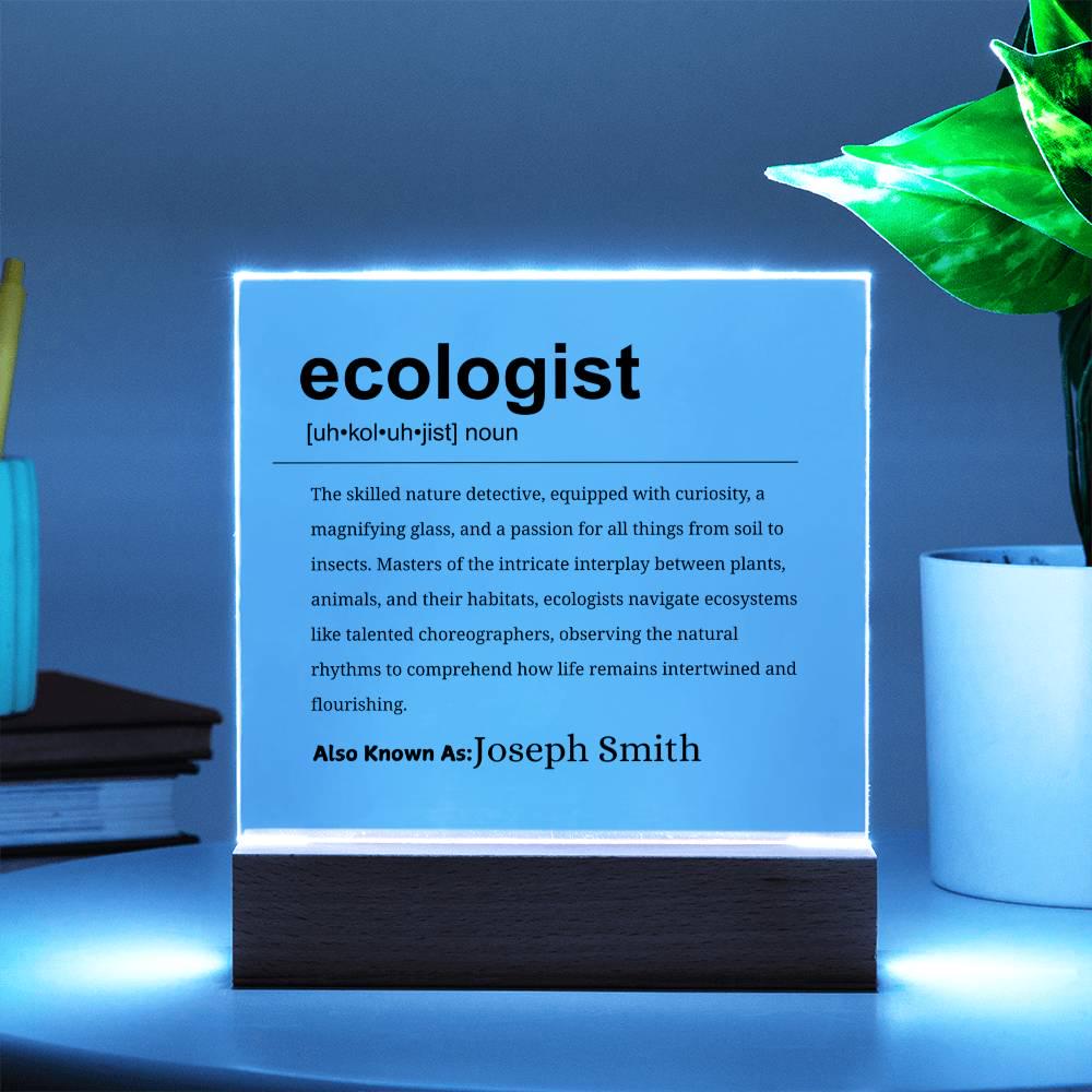 Ecologist Gift Personalized Definition Acrylic Plaque – view 2