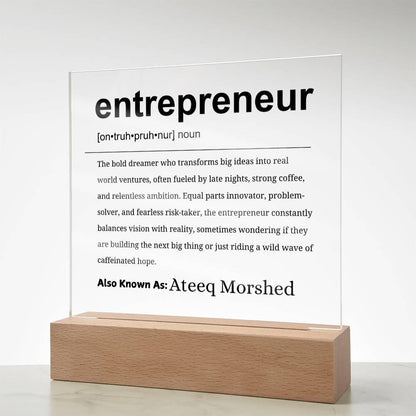 Entrepreneur Gift Personalized Definition Acrylic Plaque – view 7