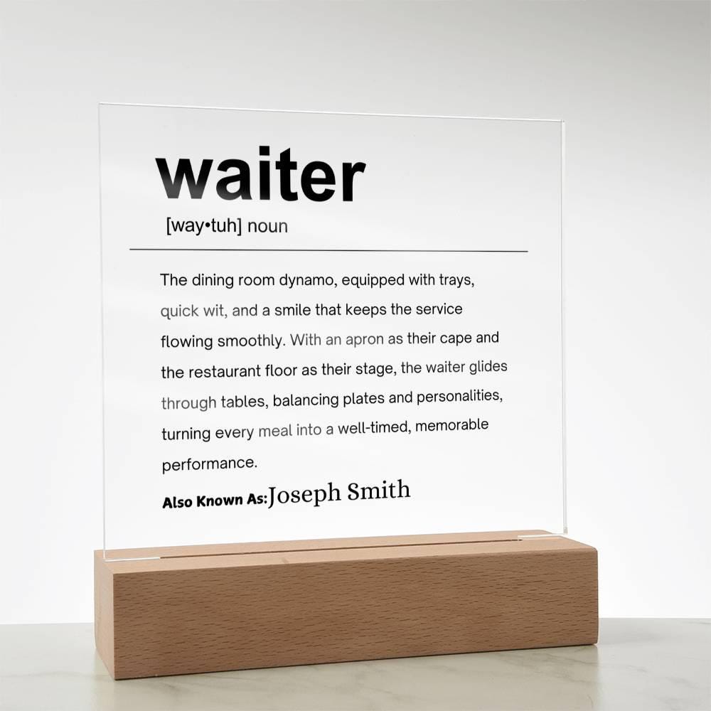 Waiter Gift Personalized Definition Acrylic Plaque – Gifts for Waiter – view 7