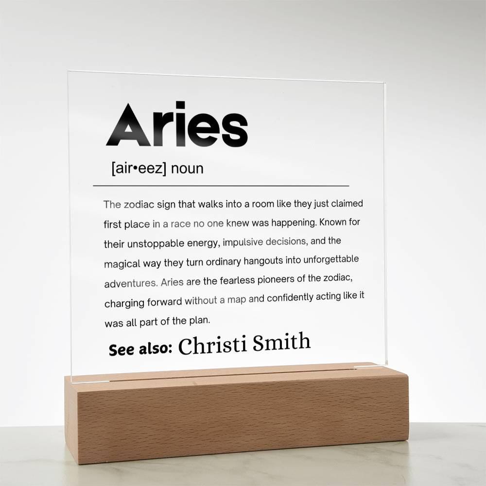 Aries Zodiac Personalized Definition Acrylic plaque – Gifts for Aries – view 7