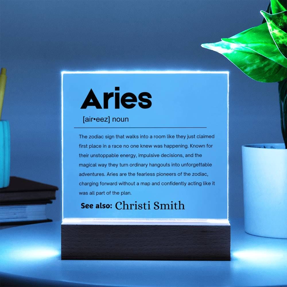 Aries Zodiac Personalized Definition Acrylic plaque – Gifts for Aries – view 3