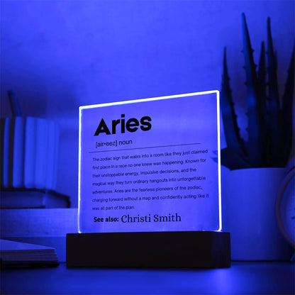 Aries Zodiac Personalized Definition Acrylic plaque – Gifts for Aries – view 9