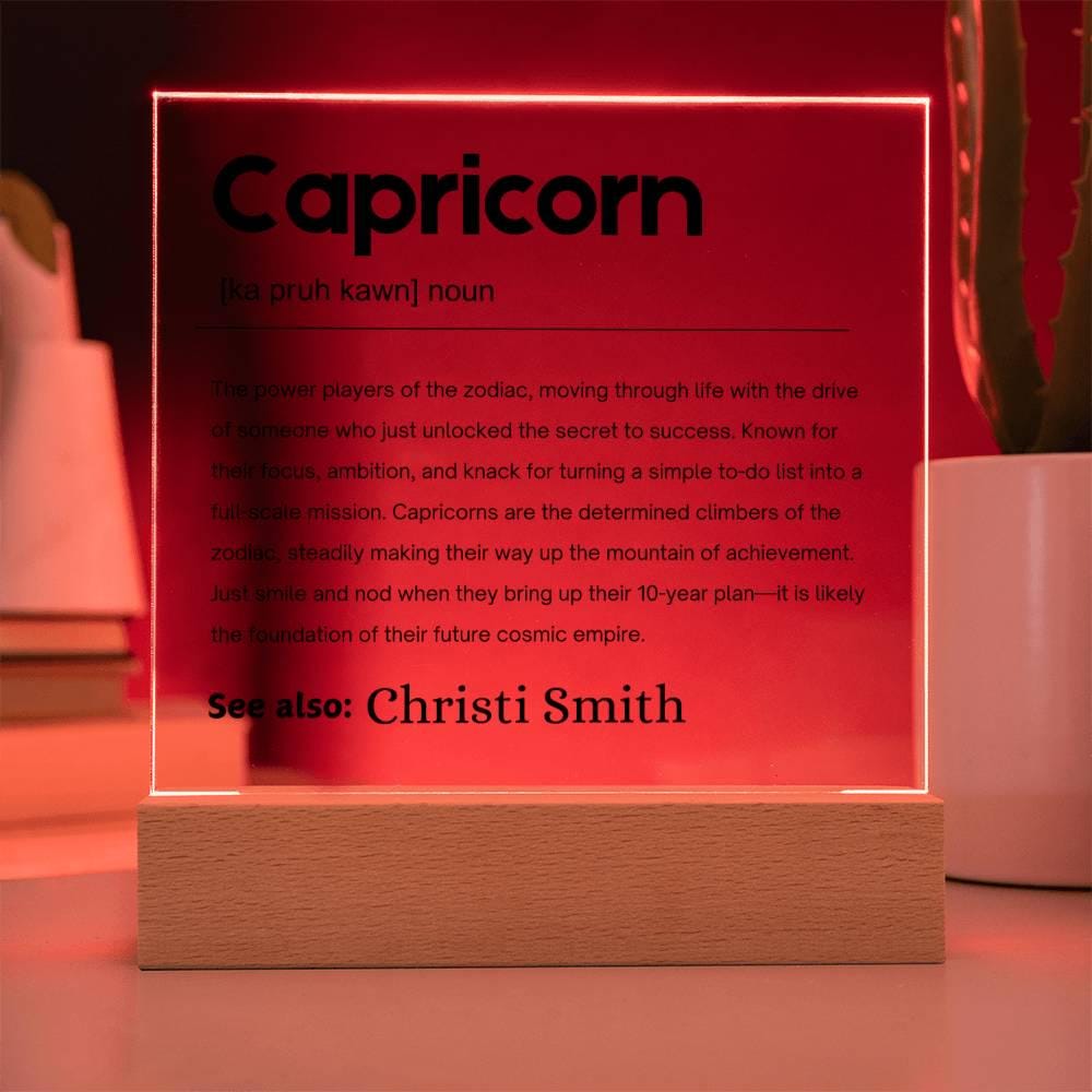 Capricorn Zodiac Personalized Definition Acrylic Plaque – view 10