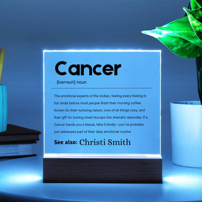 Cancer Zodiac Personalized Definition Acrylic Plaque – Gift for Cancer – view 3