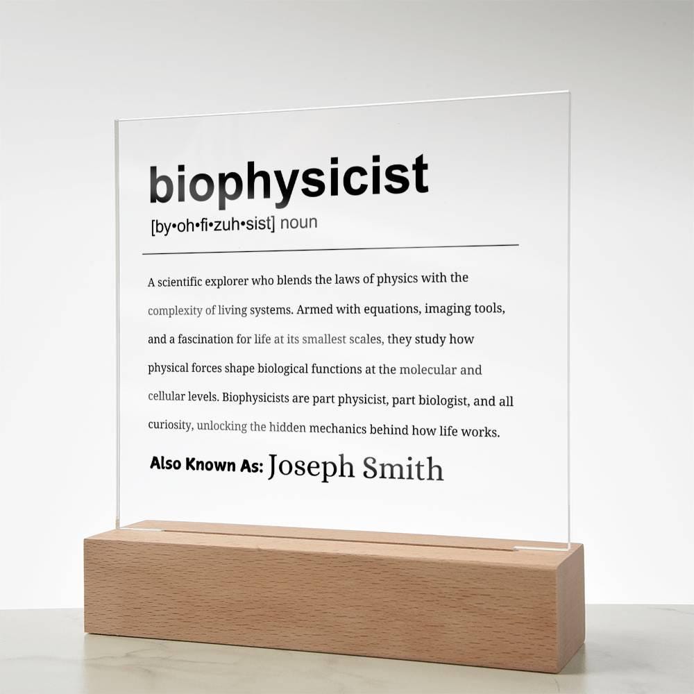 Biophysicist Gift Personalized Definition Acrylic Plaque – view 7