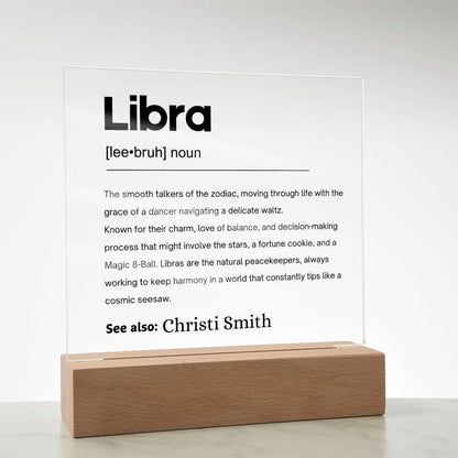 Libra Zodiac Personalized Definition Acrylic Plaque – Gift for Libra – view 8