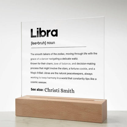 Libra Zodiac Personalized Definition Acrylic Plaque – Gift for Libra – view 7