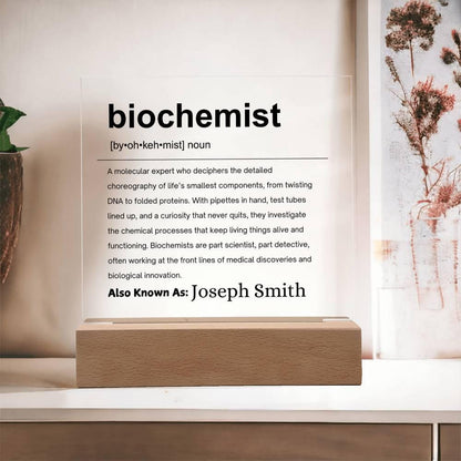 Biochemist Gift Personalized Definition Acrylic Plaque – view 2
