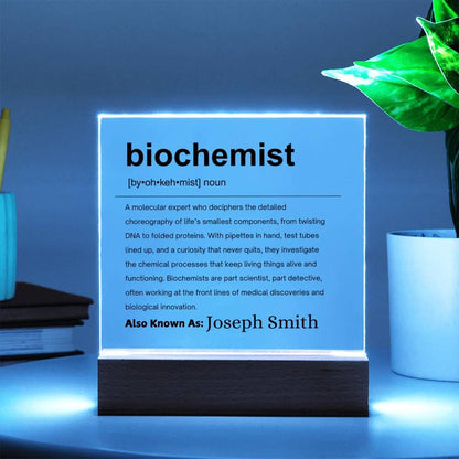 Biochemist Gift Personalized Definition Acrylic Plaque – view 3