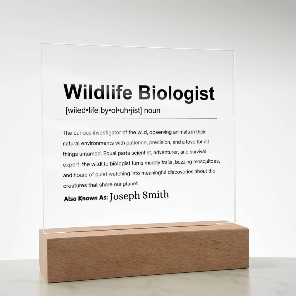 Wildlife Biologist Gift Personalized Definition Acrylic Plaque – view 8