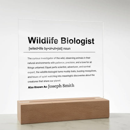 Wildlife Biologist Gift Personalized Definition Acrylic Plaque – view 8