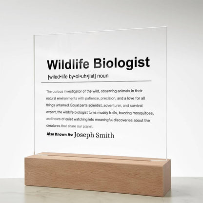 Wildlife Biologist Gift Personalized Definition Acrylic Plaque – view 7